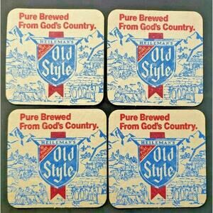 1970's Old Style Beer Glass Coasters 3.5" Heileman Brewing Co. (4)‎ NOS PB61